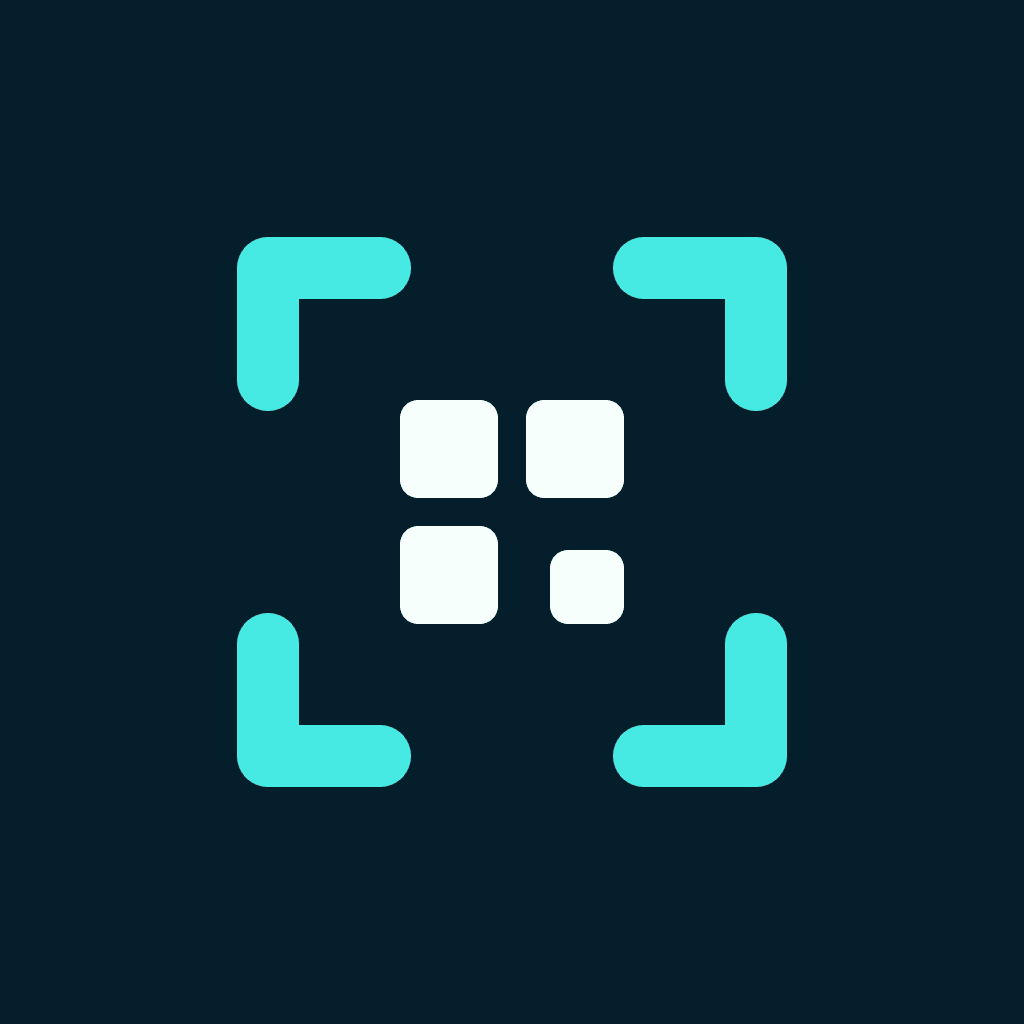 QRPod’s turquoise scan frame icon